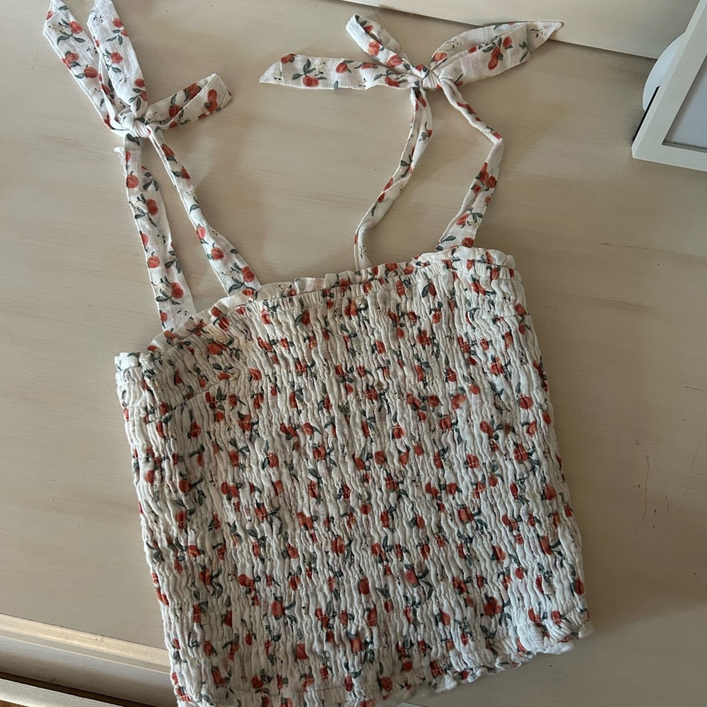 Abercrombie Peach Top with Tie Straps